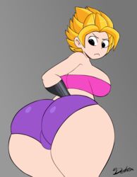 1girls angry annoyed artist_name artist_signature ass big_ass black_armwear black_eyes breasts caulifla dat_ass detnox dragon_ball dragon_ball_super female female_focus female_only female_solo gray_background grey_background heart-shaped_ass heart-shaped_butt hi_res highres hips huge_ass large_ass looking_back looking_down pink_tubetop purple_panties saiyan shiny shiny_ass shiny_breasts shiny_hair shiny_skin shiny_thighs side_boob sideboob super_saiyan thick thick_ass thick_hips thick_thighs thigh_gap thighhighs thighs tube_top tubetop watermark wide_hips rating:Explicit score:171 user:LesbianCaulifla