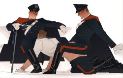  3boys 3males blank_background carabinieri color gay_domination gay_sex italian italy pencilbrusch simple_background yaoi  rating:explicit score: user:bot