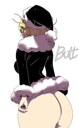 1girls ass back_view bare_ass big_ass big_butt bimbo black_dress blonde_hair bottomless breasts christmas christmas_outfit coffing_(artist) dat_ass double_bun dress english_text female from_behind fur-trimmed_hat fur_trim hat high_resolution himiko_toga huge_ass large_breasts my_hero_academia narrow_shoulders partially_clothed santa_hat sideboob simple_background smile teenager text thick_thighs thighs thin_arms very_high_resolution waist white_background wide_hips yellow_eyes rating:Questionable score:107 user:Himiko~Toga