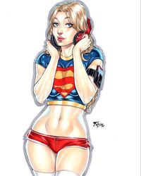 1girls abs big_breasts blonde blonde_hair blue_eyes cute dc dc_comics ed_benes_studio edit egirl eyelashes female fred_benes headphones kara_danvers kara_zor-el large_breasts light_skin looking_at_viewer minishorts pale_skin red_lipstick red_shorts seductive see-through see-through_clothing slim solo supergirl superman_(series) wide_hips rating:Questionable score:64 user:daniel650000