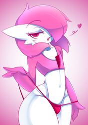 1boy androgynous anthro anthrofied ashraely bulge eye_contact femboy frowntown gardevoir girly half-closed_eyes huge_thighs looking_at_viewer male male_gardevoir male_only male_pokemon nintendo panty_bulge panty_pull penis_bulge pink_(frowntown) pink_eyes pink_hair pink_thong pokemon pokemon_rse solo solo_male spoken_heart thick_thighs thong trap white_skin wide_hips rating:Explicit score:270 user:Ugabuga