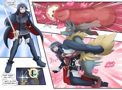 1boy 1girls 2020 blue_eyes blue_hair canine_penis clothing crossover cum cum_in_pussy cum_in_uterus cum_inside female female_human femsub fire_emblem fire_emblem_awakening from_behind game_freak human instant_loss_2koma knot long_hair lucario lucina_(fire_emblem) male male/female male_lucario male_pokemon male_pokemon/female_human maledom mega_evolution mega_lucario nintendo open_mouth penetration penis pokemon pokemon_dppt pokephilia redradrebel sex spread_legs super_smash_bros. sword uterus vaginal_penetration vaginal_sex x-ray rating:Explicit score:98 user:Anonymous77