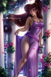 big_breasts clothed_female disney female female_focus female_only flower hercules_(disney) long_hair megara olchas solo solo_female solo_focus rating:Explicit score:294 user:Ponic5