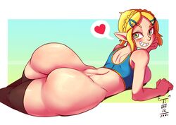 1girls ass ass_focus bare_ass big_ass big_butt bimbo bottom_heavy bottomless braided_hair breath_of_the_wild bubble_ass bubble_butt butt_focus dat_ass female female_only freckles green_eyes huge_ass large_ass looking_back nintendo pale_skin pointy_ears princess_zelda short_hair solo spoken_heart stockings tears_of_the_kingdom the_legend_of_zelda thick_ass tiger1001 zelda_(tears_of_the_kingdom) rating:Explicit score:236 user:Ugabuga