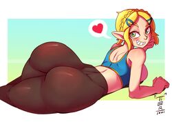 1girls ass ass_focus big_ass big_butt bimbo bottom_heavy braided_hair breath_of_the_wild butt_focus dat_ass female female_only freckles green_eyes huge_ass large_ass leggings looking_back nintendo pale_skin pointy_ears princess_zelda short_hair solo spoken_heart tears_of_the_kingdom the_legend_of_zelda thick_ass tiger1001 tight_pants yoga_pants zelda_(tears_of_the_kingdom) rating:Questionable score:248 user:Ugabuga