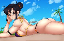 1girls ass big_ass big_breasts bikini black_eyes black_hair chichi dat_ass dragon_ball dragon_ball_z eye_contact female female_only flytrapxx looking_at_viewer pale-skinned_female pale_skin smile solo thick_ass thick_thighs thighs thong_bikini rating:Questionable score:215 user:Ugabuga