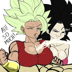 1boy 2girls alternate_costume big_breasts breasts caulifla cum_between_breasts dark-skinned_female dark_skin dragon_ball dragon_ball_super ejaculation_between_breasts female green_hair huge_breasts kale kale_(berserker) large_breasts legendary_super_saiyan light-skinned_female light_skin male male/female moaning multiple_girls muscular_female naughty_face nipples orgasm paizuri pseudocel rough_sex saiyan seductive seductive_smile short_hair smile spiky_hair straight super_saiyan super_saiyan_2 threesome universe_6/universe_7 universe_6_saiyan/universe_7_saiyan rating:Explicit score:169 user:Ponic5