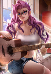 1girls 2020 acoustic_guitar bearwitch cat female glasses guitar league_of_legends midriff musical_instrument pink_hair riot_games seraphine_(league_of_legends) tagme rating:Safe score:171 user:UsuarioX22