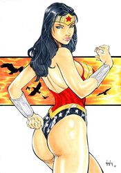 1girls ass black_hair blue_eyes bracelet bubble_butt dc dc_comics diana_prince ed_benes_studio female large_breasts looking_at_viewer looking_back looking_over_shoulder tiara vagner_fernandes voluptuous wonder_woman wonder_woman_(series) rating:Questionable score:55 user:TheKindHaremMaster