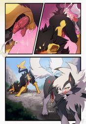 after_anal after_sex anal_orgasm animal_genitalia animal_penis anus ass ass_up balls black_body black_fur blush bodily_fluids burai_(rkitsune) canine_genitalia canine_penis claws comic cum cum_in_ass cum_inside cumshot digitigrade duo dusk_lycanroc ear_piercing ejaculation erection fangs feline_genitalia feline_penis feral feral_on_feral finger_claws forced fur gay generation_4_pokemon generation_7_pokemon genital_fluids genitals hands-free heart hi_res knot leaking_cum luxray lycanroc male male/male nintendo penis piercing pokemon pokemon_(species) quadruped raised_tail rape red_eyes shaded shiny_pokemon snout swift_(tenebscuro) tail tail_motion tailwag teeth tenebscuro tentacle toe_claws white_body white_fur yellow_body yellow_eyes yellow_fur rating:Explicit score:36 user:bot