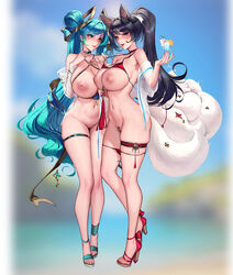 2girls ahri big_ass big_breasts big_nipples big_thighs bikini bikini_aside bikini_bottom bikini_lift bikini_top bikini_top_removed black_hair blue_bikini blue_eyes blue_hair blush breasts breasts_out cianyo collar cute dark_hair erect_nipples fox fox_ears fox_girl fox_humanoid fox_tail heels horny hourglass_figure league_of_legends legs_together nine_tailed_fox pink_eyes pussy pussy_hair red_bikini red_topwear shy sona_buvelle swimsuit swimsuit_aside thick thick_ass thick_hips tight_fit twintails vastaya very_long_hair white_fur wide_hips rating:Explicit score:155 user:lul980