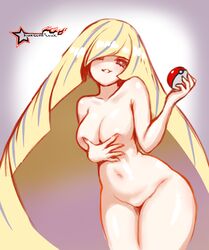 1girls awesomeerix blonde_hair breasts female holding_poke_ball huge_thighs long_hair lusamine_(pokemon) mature_female milf mother nintendo nude nude_female pokeball pokemon pokemon_sm solo standing thick_thighs thighs very_long_hair wide_hips rating:Questionable score:55 user:Ugabuga