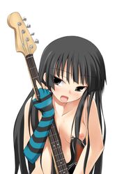 bass_guitar black_eyes black_hair breasts eyebrows_visible_through_hair female female_only fingerless_gloves guitar human human_only k-on! long_hair mio_akiyama_(k-on!) nipples open_mouth simple_background solo sweat white_background rating:Explicit score:8 user:bot