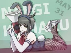 1girls ahoge ass brown_hair bunny_ears bunnysuit danganronpa legs_up mosbles naegi_komaru on_stomach short_hair smooth_skin solo rating:Questionable score:154 user:MegaMoo