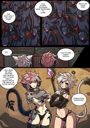 2girls abs armor arms_folded au_ra cat_ears comic final_fantasy final_fantasy_xiv green_eyes horns huge_breasts kinkymation large_breasts miqo'te panties pink_eyes scales sin_faye skimpy skimpy_clothes stockings tail text thick_thighs thigh_gap thighhighs white_hair xaela rating:Explicit score:70 user:aajaxx