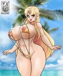 1girls a_link_between_worlds artist_logo artist_name ass barefoot beach blonde_hair blush breasts busty child_bearing_hips curvaceous curvy earrings exhibitionism female female_only haloowl huge_ass huge_breasts hylian ineffective_clothing jewelry long_hair looking_at_viewer micro_bikini nintendo nipples palm_tree pointy_ears princess_zelda provocative pussy seductive seductive_smile sling_bikini smile solo solo_female the_legend_of_zelda thick_thighs tiara triforce triforce_bikini triforce_earrings voluptuous water wide_hips zelda_(a_link_between_worlds) rating:Explicit score:116 user:KronKrqn