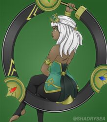 1girls ass brown_skin feet female league_of_legends nude nude_female nudity qiyana_yunalai shadrysea thick_thighs white_hair rating:Questionable score:16 user:Shadrysea