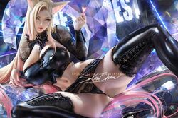 1girls ahri alternate_costume big_breasts breasts cleavage female female_only k/da_ahri k/da_series large_breasts league_of_legends looking_at_viewer panties sakimichan solo spread_legs thighhighs rating:Questionable score:168 user:justausername