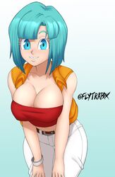 1girls big_breasts blue_hair bob_cut breasts bulma_briefs bulma_briefs_(androids'_saga) busty cleavage dragon_ball dragon_ball_z female female_only flytrapxx large_breasts light-skinned_female light_skin milf short_hair shounen_jump solo solo_female straight_hair voluptuous rating:Safe score:150 user:Ugabuga