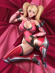 1girls alternate_costume big_breasts breasts cameltoe cleavage female female_only large_breasts mercy overwatch pink_mercy silent-fly solo rating:Questionable score:93 user:justausername