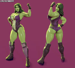 1girls 3d 3d_(artwork) ass big_ass big_breasts boots crisisbeat female female_only fingerless_gloves flexing_bicep fortnite gloves green_body green_eyes green_hair green_skin hulk_(series) looking_at_viewer looking_back marvel marvel_comics multiple_angles muscles muscular muscular_female navel rear_view revealing_clothes she-hulk she-hulk_(fortnite) solo tagme thick_thighs thighs rating:Explicit score:118 user:justausername