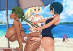 1futa 3girls acerola_(pokemon) aged_up angry ass beach big_ass big_breasts bikini bra breasts censored clothed cum cum_in_pussy cum_inside dark-skinned_female dark_skin from_behind futa_on_female futanari grabbing grabbing_from_behind green_hair hair_grab hair_pull huge_ass huge_breasts huge_thighs lana_(pokemon) large_breasts lillie_(pokemon) mallow_(pokemon) mob_face motion_lines nintendo pale-skinned_female pale-skinned_futanari pale_skin panties panties_aside penis pokemon pokemon_sm pounding sandygast sex sex_from_behind side_view standing_sex swimsuit thick_ass thick_thighs wide_hips x-ray yamaori yuri rating:Explicit score:256 user:Ugabuga