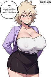  ai_generated big_breasts blonde_hair blush boku_no_hero_academia breasts busty cleavage cute_face erotix96 female_only gigantic_breasts hanging_breasts huge_breasts large_breasts milf mitsuki_bakugou mother my_hero_academia sagging_breasts short_hair simple_background solo speech_bubble spiky_hair thick_thighs voluptuous voluptuous_female white_background  rating:questionable score: user:erotix96