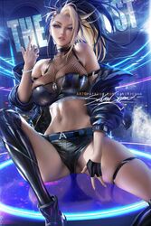 1girls akali alternate_costume big_breasts breasts cleavage dog_tags female female_only k/da_akali k/da_series large_breasts league_of_legends looking_at_viewer necklace sakimichan solo solo_female spread_legs rating:Questionable score:178 user:justausername