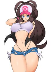 1girls bare_legs baseball_cap black_vest blue_eyes breasts brown_hair curly_hair denim denim_shorts female female_protagonist hat high_ponytail high_resolution hilda_(pokemon) large_breasts legs long_hair nac000 pokemon pokemon_bw ponytail shirt short_shorts shorts sidelocks smile solo thighs tied_hair very_high_resolution vest viewed_from_below white_shirt rating:Questionable score:120 user:TwinkieLord