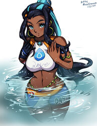 1girls breasts cleavage dark-skinned_female dark_skin female female_only looking_at_viewer minacream nessa_(pokemon) pokemon pokemon_ss solo rating:Questionable score:93 user:justausername