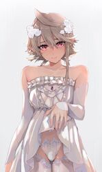 1boy armwear bridal_dress bridal_gloves bride bride_gown bulge corrin_(fire_emblem) corrin_(fire_emblem)_(male) crossdressing femboy femboy_bride fire_emblem fire_emblem_fates girly legwear looking_at_viewer male male_bride male_only panties small_penis smooth_skinned_male softcore solo source_request stockings thighhighs w_(1999_kyu) wedding_dress wedding_lingerie white_armwear white_legwear rating:Questionable score:428 user:shrekshrek420