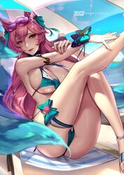 ahri armpits bikini cameltoe cianyo fox_ears fox_tail hair_ribbon league_of_legends pink_eyes pink_hair riot_games spirit_blossom_ahri spirit_blossom_series sunglasses sunglasses_on_head tagme rating:Safe score:208 user:SauceSavior