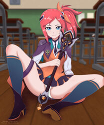 2020 battle_academia_lux battle_academia_series blue_eyes classroom league_of_legends luxanna_crownguard panties red_hair riot_games setrakian sitting solo spread_legs upskirt white_panties rating:Questionable score:39 user:ShimaPanYouNot