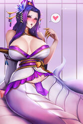 1girls alternate_costume badcompzero big_breasts breasts cassiopeia_du_couteau female female_only lamia large_breasts league_of_legends looking_at_viewer solo spirit_blossom_cassiopeia spirit_blossom_series thick_thighs wide_hips rating:Questionable score:238 user:justausername