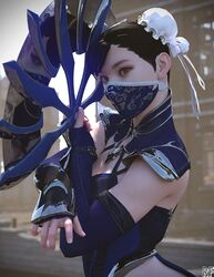 1girls 3d big_ass big_breasts capcom chun-li cleavage cosplay crossover crossover_cosplay fan female female_only fully_clothed kitana_(cosplay) mask masked_female mortal_kombat mortal_kombat_11 pose posing rude_frog solo street_fighter rating:Safe score:59 user:Crcole331