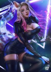 1girls absurdres ahri alternate_costume breasts cleavage female female_only highres k/da_ahri k/da_series league_of_legends logan_cure rating:Safe score:198 user:justausername