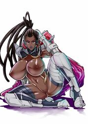 1girls arm_tattoo armor black_hair breasts cornrows dark-skinned_female dark_skin female gloves greaves hairlocs large_breasts long_hair looking_at_viewer master_raven nipples nude ojosnocturnos scarf shoulder_armor simple_background sitting solo tattoo tekken thighhighs white_background rating:Explicit score:41 user:Shaded_Cube