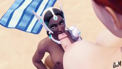 1futa 1girls 3d animated athletic_female athletic_futanari beach big_ass big_breasts big_penis blue-tinted_eyewear brigitte dark-skinned_female deepthroat denisem fellatio futa_on_female futanari human just_the_tip outside overwatch public sound symmetra tinted_eyewear video visor rating:Explicit score:99 user:DeniseM