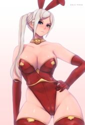 1girls bare_shoulders bare_thighs blue_eyes blush bunny_ears bunny_girl bunnysuit cleavage collarbone edelgard_von_hresvelg female_only fire_emblem fire_emblem:_three_houses hand_on_hip large_breasts looking_at_viewer nintendo ponytail post-timeskip side_ponytail thighhighs thighs zelc-face rating:Questionable score:110 user:DBKX