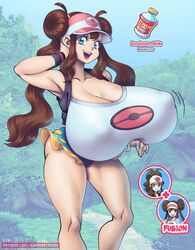 1girls armpits ass blue_eyes booboom_milk breasts brown_hair collarbone double_bun female female_focus female_only fusion hand_on_head hilda_(pokemon) huge_breasts human looking_at_viewer open_mouth pokemon pokemon_bw pokemon_bw2 rosa_(pokemon) rosilda smile solo solo_female supersatanson tagme twintails visor_cap rating:Questionable score:93 user:DNk40