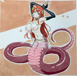 1girls amber_eyes armpits arms_up belly belly_dancer belly_dancer_outfit bridal_gauntlets dancer dancer_outfit detached_sleeves female femsub fingerless_gloves hair_ornament happy_sub harem_girl harem_outfit lamia large_breasts long_hair looking_at_viewer miia_(monster_musume) monster_musume_no_iru_nichijou murabito-h navel nipples pussy red_hair see-through see-through_clothing shaved_pussy slave smile snake_girl submissive_female transparent_clothing veil rating:Questionable score:58 user:TheKindHaremMaster