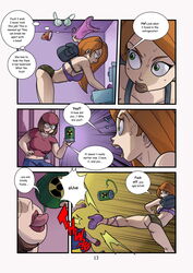 bra brown_hair comic crossover disney family_guy female glasses high_heels human kartoon_warz_#2:_bikini_party kick kim_possible kimberly_ann_possible large_breasts long_hair meg_griffin orange_hair panties reddyheart redhead short_hair short_jeans tongue tongue_out rating:Questionable score:13 user:FrankieMan