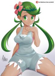 1girls achromaru big_breasts dark-skinned_female dark_skin female female_focus female_only green_eyes green_hair human looking_at_viewer mallow_(pokemon) nintendo pokemon pokemon_sm smile solo spread_legs uncensored rating:Explicit score:84 user:RickGil