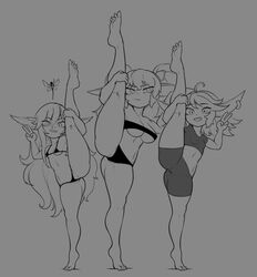 female league_of_legends looking_at_viewer lulu_the_fae_sorceress mayhem_(artist) micro_bikini peace_sign poppy raised_leg riot_games shortstack small_breasts splits standing_on_one_leg tristana yordle rating:Explicit score:117 user:Asiveni