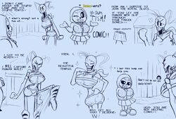 2girls breasts clothed clothing comedy comic comic_(under(her)tail) duo english_text fan_character female female_only funny humor papyrus pun sans skeleton tempus_(under(her)tail) text thewill under(her)tail undertale undertale_fanfiction rating:Safe score:15 user:SOMEBODYWEARE