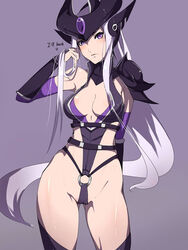 blush female kumiko_(aleron) league_of_legends long_hair looking_at_viewer solo solo_female syndra tagme white_hair rating:Explicit score:98 user:HPMonter