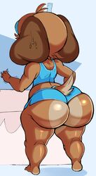 1boy animal_crossing anthro ass back_view big_ass booty_shorts cropped digby_(animal_crossing) male_only nintendo purple_yoshi_draws shortstack solo source_request sweat sweatdrop thick_thighs thighs wide_hips year_request rating:Explicit score:94 user:br1ck