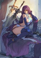 1girls absurd_res altina_(fire_emblem) bare_midriff bare_shoulders bare_thighs big_breasts blue_eyes clothed_female cutesexyrobutts female female_focus female_only fire_emblem gloves hi_res large_breasts long_gloves long_hair midriff nintendo purple_hair sideboob solo solo_female solo_focus sword thick_thighs thighs very_long_hair weapon wide_hips rating:Questionable score:204 user:TwinkieLord