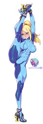 1girls abs baby_(metroid) big_breasts bimbo breasts female female_only kajinman large_breasts lip_biting metroid metroid_(creature) nintendo samus_aran seductive_smile solo spread_legs vertical_splits winking_at_viewer zero_suit zero_suit_samus rating:Questionable score:245 user:justausername