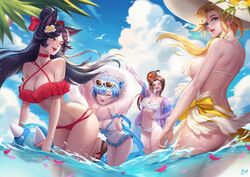 ahri beach bikini black_hair blonde_hair blue_eyes blue_hair brown_hair citemer d.va league_of_legends mercy overwatch re:zero_kara_hajimeru_isekai_seikatsu rem_(re:zero) swimsuit vastaya yellow_eyes rating:Safe score:211 user:ugaugaugau12e